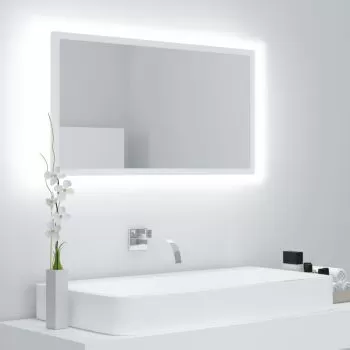 Oglinda de baie cu LED, alb