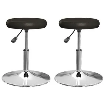  Scaune de bucătărie, 2 buc., negru, piele ecologică