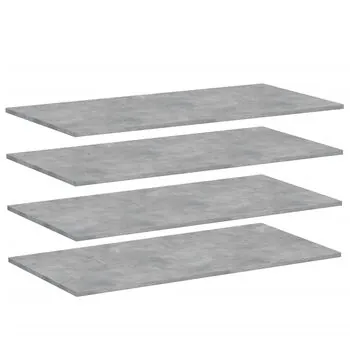  Plăci bibliotecă, 4 buc., gri beton, 100 x 50 x 1,5 cm, PAL