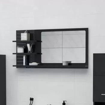 Oglinda de baie, negru lucios