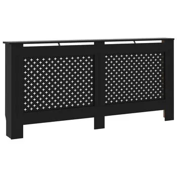  Mască de calorifer, negru, 172 x 19 x 81,5 cm, MDF