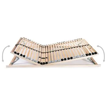  Baze de pat cu șipci, 2 buc., 90 x 200 cm, 7 zone, 28 șipci