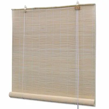  Jaluzele din bambus natural tip rulou, 2 buc., 120 x 160 cm