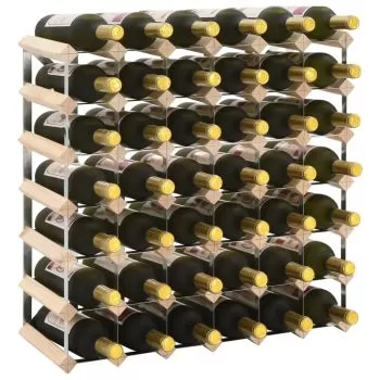 Suport sticle de vin pentru 42 sticle, lemn masiv de pin