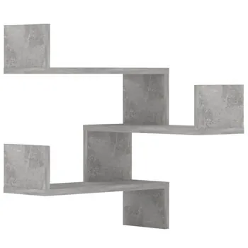  Rafturi de perete pe colț 2 buc. gri beton 40x40x50 cm PAL