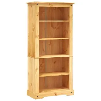 Bibliotecă 5 rafturi, 80x40x170 cm, pin mexican, stil Corona