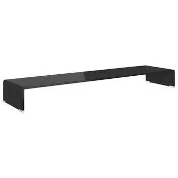  Stand TV/Suport monitor sticlă, 120x30x13 cm, negru