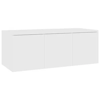  Dulap TV, alb, 80x34x30 cm, lemn prelucrat