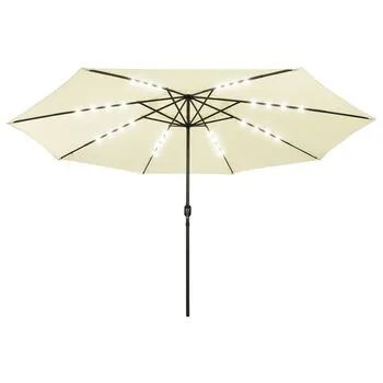  Umbrelă soare de grădină cu LED-uri, nisipiu, 400 cm