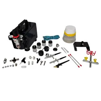 Set compresor aerograf cu 3 pistoale