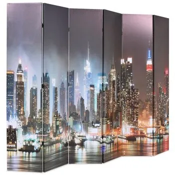  Paravan cameră pliabil 228 x 170 cm, New York pe timp de noapte
