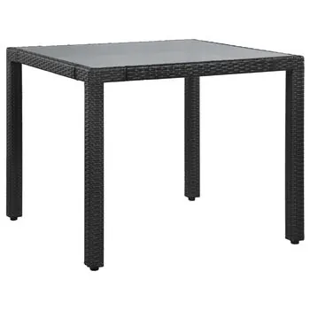  Set mobilier de exterior, 5 piese, negru, poliratan