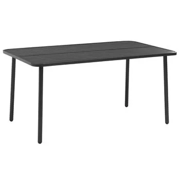  Set mobilier de exterior, 7 piese, gri închis, oțel