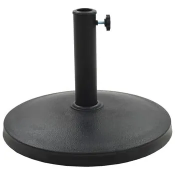  Suport umbrelă de soare rotund, negru, 10 kg, polirășină