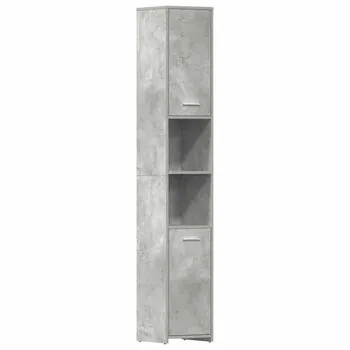  Dulap de baie, gri beton, 30x30x183,5 cm, lemn prelucrat