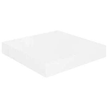  Raft de perete suspendat, alb extralucios, 23x23,5x3,8 cm, MDF