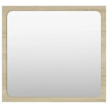 Oglindă de baie LED, stejar sonoma, 40x8,5x37cm, lemn prelucrat