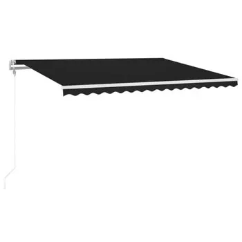  Copertină automată cu senzor vânt & LED, antracit, 400x300 cm