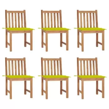 Set 6 bucati scaune gradina cu perne, verde deschis