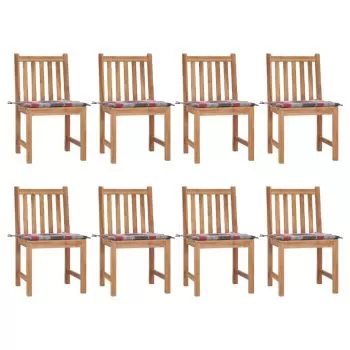 Set 8 bucati scaune de gradina cu perna, model rosu