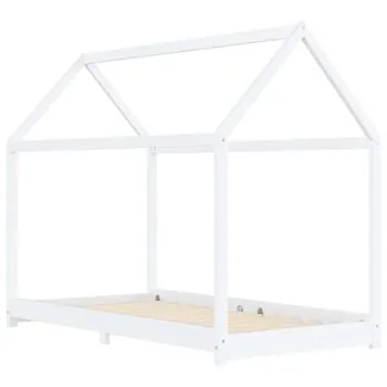  Cadru pat de copii, alb, 90 x 200 cm, lemn masiv de pin