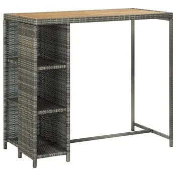  Set mobilier bar de grădină cu perne, 5 piese, gri, poliratan