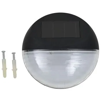  Lămpi solare de exterior, 24 buc., negru, rotund, LED