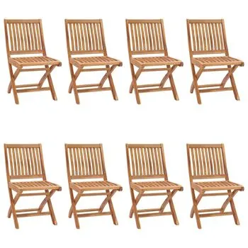 Set 8 bucati scaune pliabile de gradina cu perne, verde