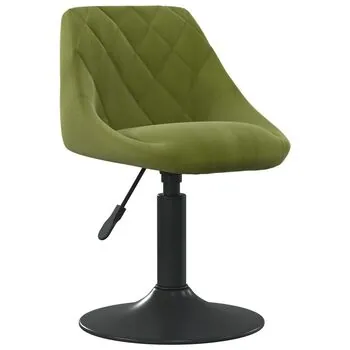  Scaune de bucătărie pivotante, 4 buc., verde deschis, catifea