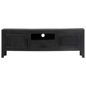  Comodă TV, negru, 118 x 30 x 40 cm, lemn masiv de mango 