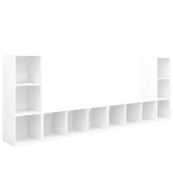  Dulapuri TV, 4 buc., alb, 107x35x37 cm, lemn prelucrat