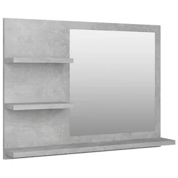  Oglindă de baie, gri beton, 60x10,5x45 cm, PAL