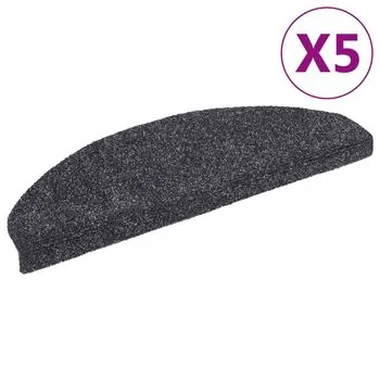  Covorașe scări autoadezive 5 buc. gri închis 65x21x4 cm punch