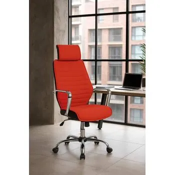 Scaun de birou directorial US65, portocaliu, 57x68x114-124 cm