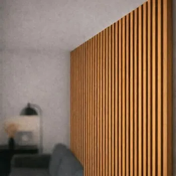 Element de inchidere panou riflat acustic, tec, 2.6x240x2.1 cm