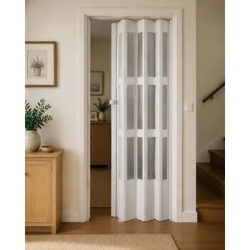 Usa Pliantă Tip Acordeon, alb, 203x82x0.6 cm