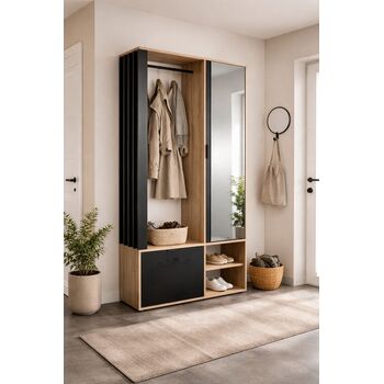 Set mobilier hol cu oglinda, Austin, 120x33x190 cm, UnicSpot