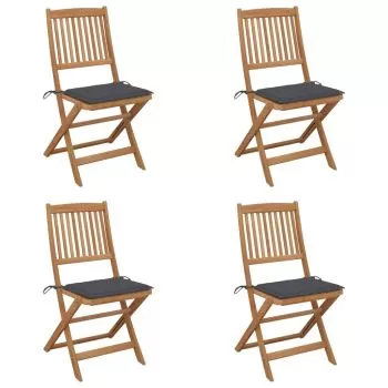 Set 4 bucati scaune gradina pliabile, antracit