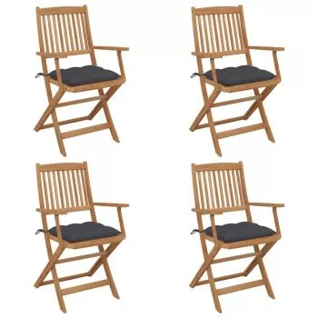 Set 4 bucati scaune gradina pliabile, antracit