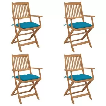 Set 4 bucati scaune gradina pliabile, albastru deschis