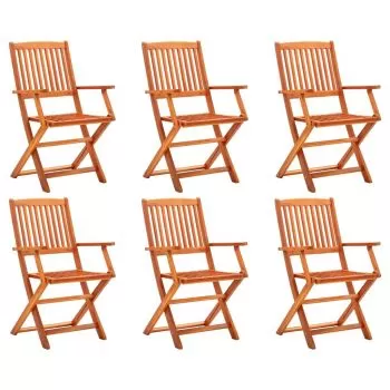 Set 6 bucati scaune de gradina pliabile, maro