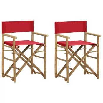 Set 2 bucati scaune de regizor pliabile, rosu