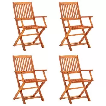 Set 4 bucati scaune de gradina pliabile, maro