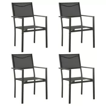 Set 4 bucati scaune de gradina, negru