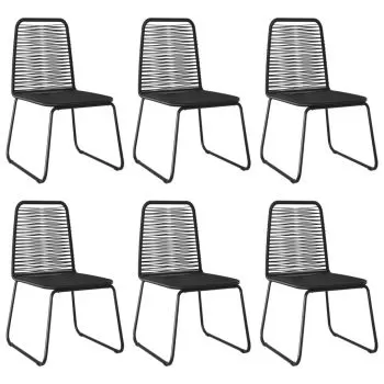 Set 6 bucati scaune de exterior, negru