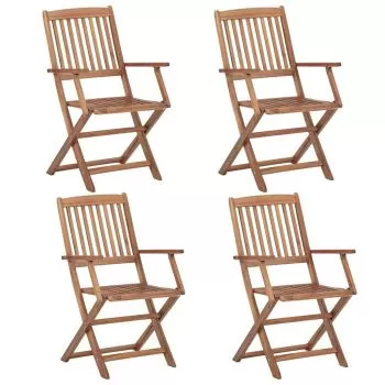 Set 4 bucati scaune pliabile de exterior, maro