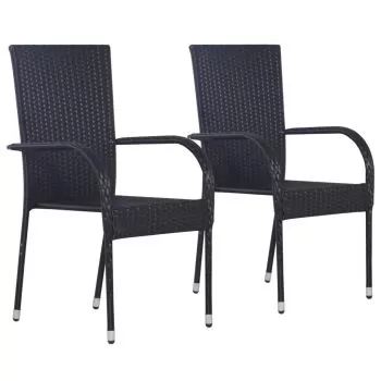 Set 2 bucati scaune de exterior, negru