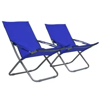 Set 2 bucati scaune de plaja pliante, albastru