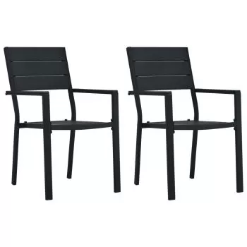 Set 2 bucati scaune de gradina, negru