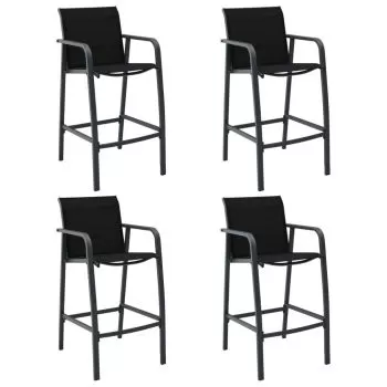 Set 4 bucati scaune de bar de gradina, negru